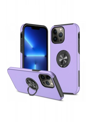 Newface iPhone 13 Pro Max Kılıf Elit Yüzüklü Kapak - Mor