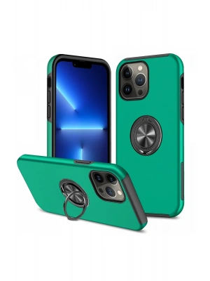 Newface iPhone 13 Pro Max Kılıf Elit Yüzüklü Kapak - Yeşil