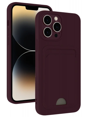 Newface iPhone 13 Pro Max Kılıf Kelvin Kartvizitli Silikon - Derin Mor