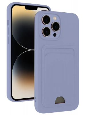 Newface iPhone 13 Pro Max Kılıf Kelvin Kartvizitli Silikon - Lila