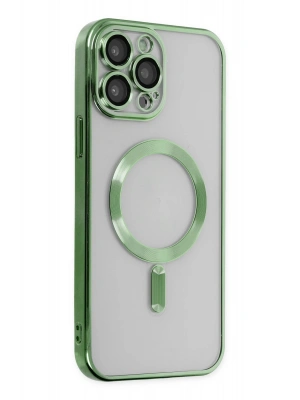 Newface iPhone 13 Pro Max Kılıf Kross Magneticsafe Kapak - Koyu Yeşil