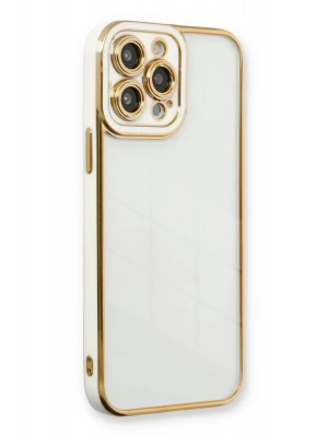 Newface iPhone 13 Pro Max Kılıf Liva Lens Silikon - Beyaz