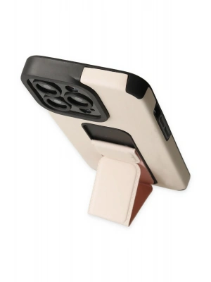 Newface iPhone 13 Pro Max Kılıf Mega Standlı Silikon - Gold