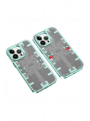 Newface iPhone 13 Pro Max Kılıf Mekanik Bumper Kapak - Yeşil