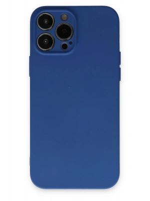 Newface iPhone 13 Pro Max Kılıf Nano içi Kadife Silikon - Lacivert