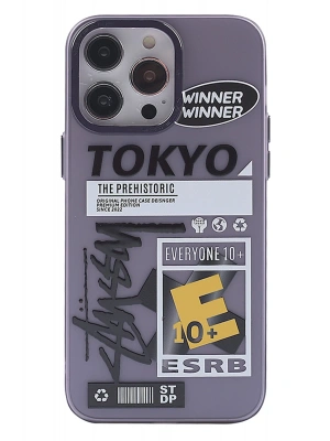 Newface iPhone 13 Pro Max Kılıf Prada Desenli Kapak - Prada Mor - 2