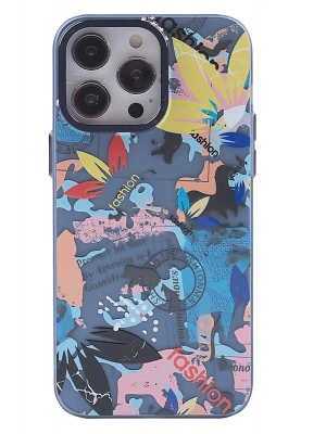 Newface iPhone 13 Pro Max Kılıf Prada Desenli Kapak - Prada Pembe - 1