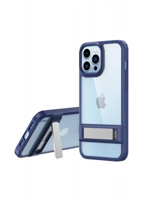 Newface iPhone 13 Pro Max Kılıf Rolet Stand Kapak - Lacivert