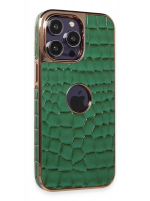 Newface iPhone 13 Pro Max Kılıf Snake Kapak - Koyu Yeşil