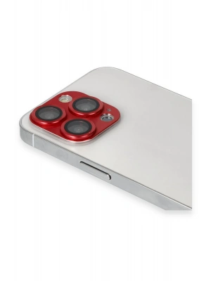 Newface iPhone 13 Pro Max Pers Alüminyum Kamera Lens - Kırmızı