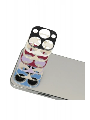 Newface iPhone 13 Pro Max Rainbow Kamera Lens Koruma Cam - Beyaz