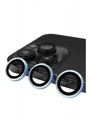 Newface iPhone 13 Pro Max Raze Metal Kamera Lens - Mavi