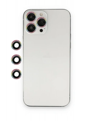 Newface iPhone 13 Pro Max Shine Kamera Lens - Rainbow