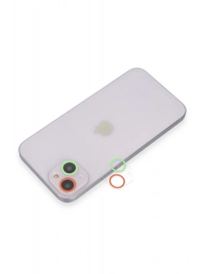 Newface iPhone 13 Renkli Kamera Lens Koruma Cam - Yeşil-Pembe