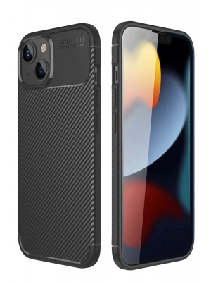 Newface iPhone 14 Kılıf Auto Focus Karbon Kapak - Siyah