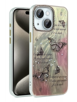 Newface iPhone 14 Kılıf Blade Aynalı Desenli Kapak - Desen 6