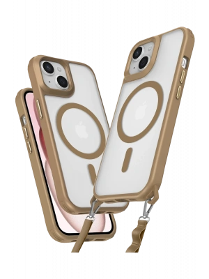 Newface iPhone 14 Kılıf Enka Magsafe Silikon Kılıf - Desert