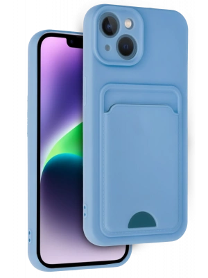 Newface iPhone 14 Kılıf Kelvin Kartvizitli Silikon - Mavi