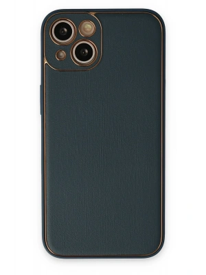 Newface iPhone 14 Plus Kılıf Coco Deri Silikon Kapak - Yeşil