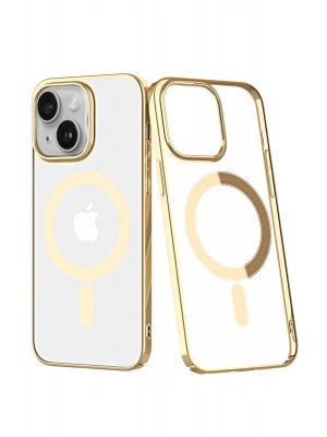 Newface iPhone 14 Plus Kılıf Element Magneticsafe Sert Kapak - Gold