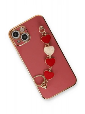 Newface iPhone 14 Plus Kılıf Esila Silikon - Kırmızı