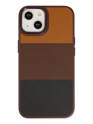 Newface iPhone 14 Plus Kılıf King Kapak - Bordo-Siyah