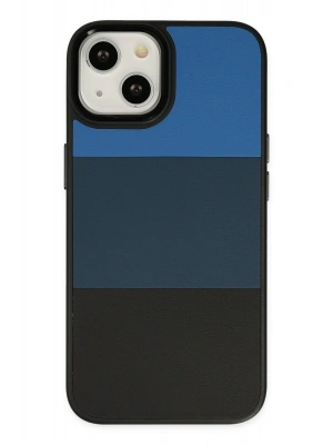 Newface iPhone 14 Plus Kılıf King Kapak - Mavi-Siyah