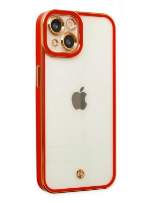 Newface iPhone 14 Plus Kılıf Liva Lens Silikon - Kırmızı