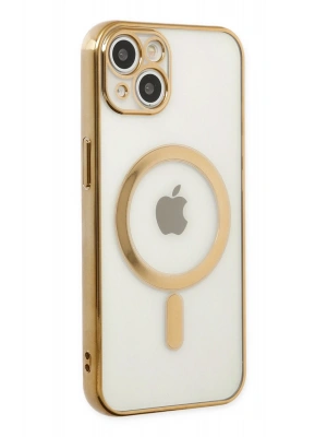 Newface iPhone 14 Plus Kılıf Magneticsafe Lazer Silikon - Gold