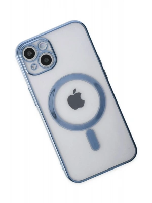 Newface iPhone 14 Plus Kılıf Magneticsafe Lazer Silikon - Sierra Blue