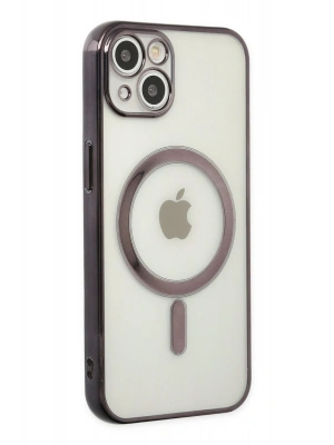 Newface iPhone 14 Plus Kılıf Magneticsafe Lazer Silikon - Siyah