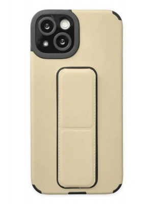 Newface iPhone 14 Plus Kılıf Mega Standlı Silikon - Gold