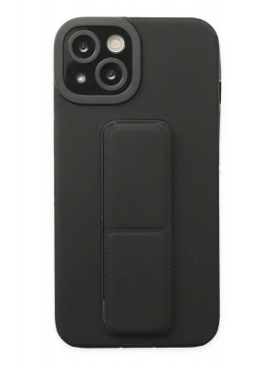 Newface iPhone 14 Plus Kılıf Mega Standlı Silikon - Siyah
