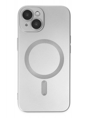 Newface iPhone 14 Plus Kılıf Moshi Lens Magneticsafe Silikon - Gümüş