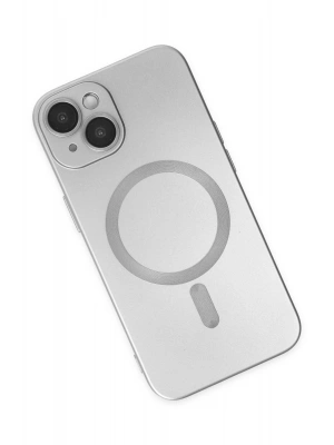 Newface iPhone 14 Plus Kılıf Moshi Lens Magneticsafe Silikon - Gümüş