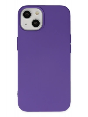 Newface iPhone 14 Plus Kılıf Nano içi Kadife Silikon - Mor