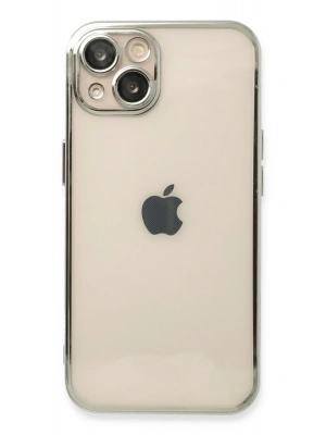 Newface iPhone 14 Plus Kılıf Razer Lensli Silikon - Gümüş