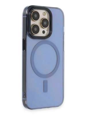 Newface iPhone 14 Pro Kılıf Anka PC Magneticsafe Sert Metal Kapak - Sierra Blue