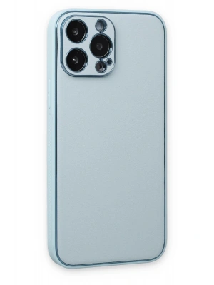 Newface iPhone 14 Pro Kılıf Coco Deri Silikon Kapak - Sky Blue
