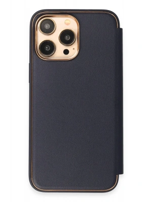 Newface iPhone 14 Pro Kılıf Dolpin Kapaklı - Lacivert