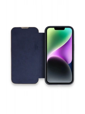 Newface iPhone 14 Pro Kılıf Dolpin Kapaklı - Lacivert