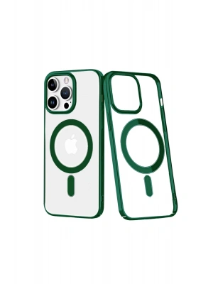 Newface iPhone 14 Pro Kılıf Element Magneticsafe Sert Kapak - Köknar Yeşili