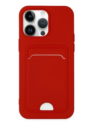 Newface iPhone 14 Pro Kılıf Kelvin Kartvizitli Silikon - Kırmızı