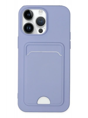 Newface iPhone 14 Pro Kılıf Kelvin Kartvizitli Silikon - Lila