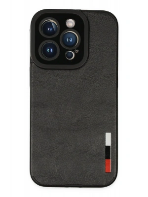 Newface iPhone 14 Pro Kılıf Loop Deri Silikon - Siyah