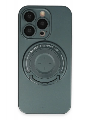 Newface iPhone 14 Pro Kılıf Lukka Magneticsafe Kapak - Koyu Yeşil