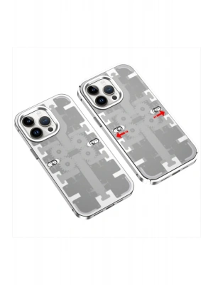 Newface iPhone 14 Pro Kılıf Mekanik Bumper Kapak - Gümüş