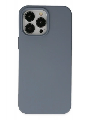 Newface iPhone 14 Pro Kılıf Nano içi Kadife Silikon - Gri