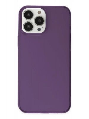 Newface iPhone 14 Pro Kılıf Pc Sert Şeffaf Kapak - Mor