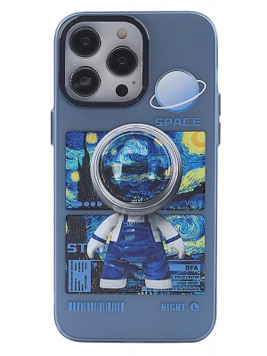 Newface iPhone 14 Pro Kılıf Prada Desenli Kapak - Prada Mavi - 1